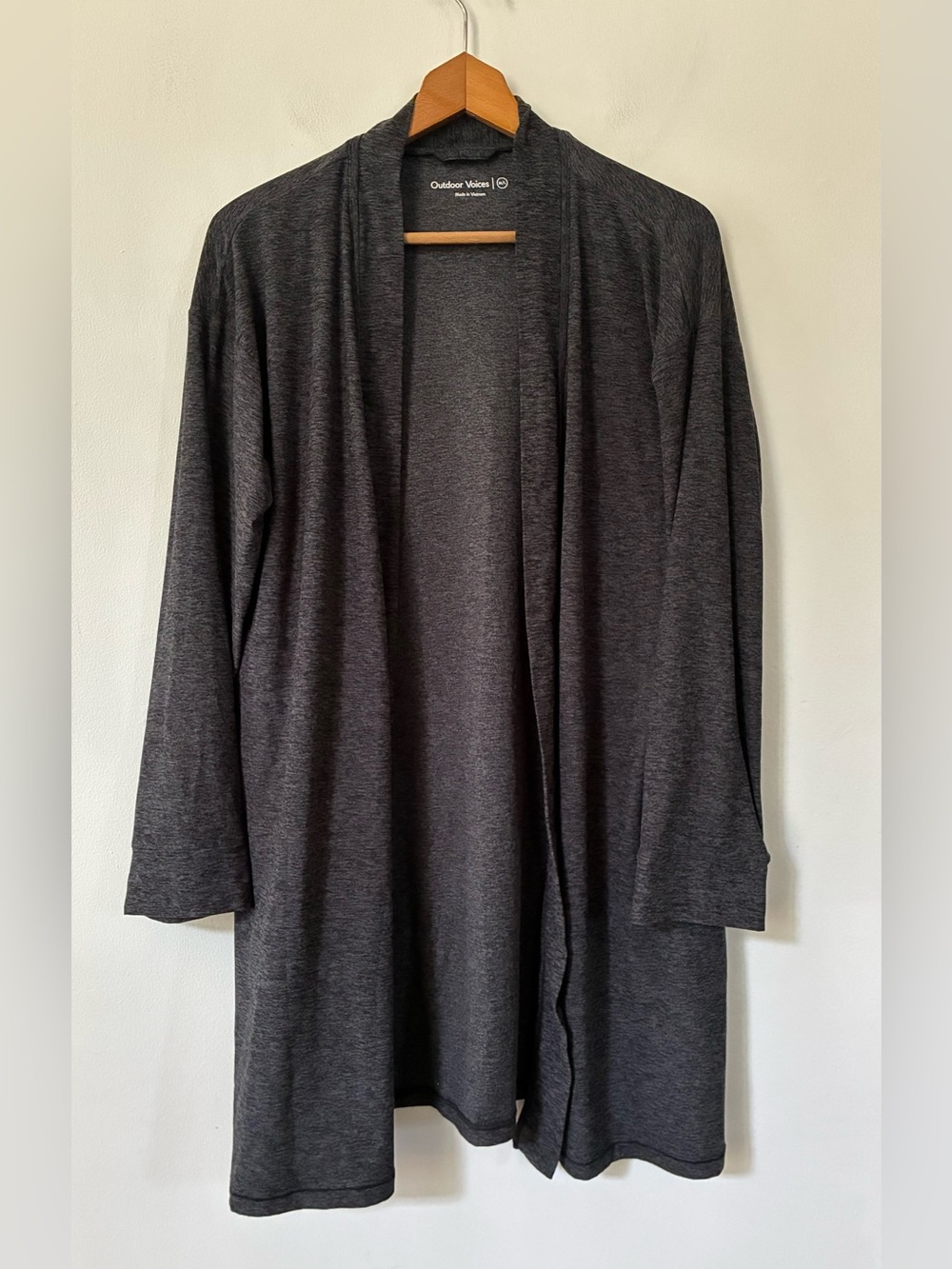 Outdoor Voices Cloudknit Robe in Charcoal MISSING BELT